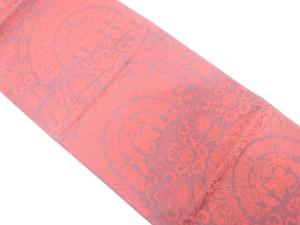 いづ忠織物製　唐花模様織り出し　袋帯